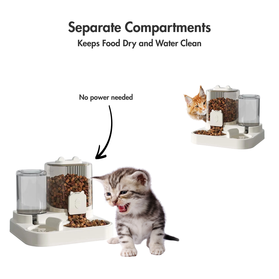 GravityBite Duo – The Power-Free Food & Water Station for Pets