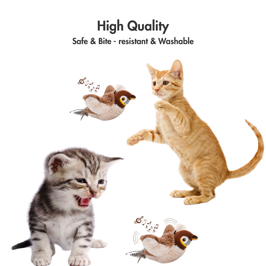 🐦 Flappy Chirpy – Motion-Activated Bird Toy with Catnip &amp; Silvervine 🌿