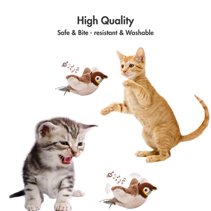 🐦 Flappy Chirpy – Motion-Activated Bird Toy with Catnip &amp; Silvervine 🌿