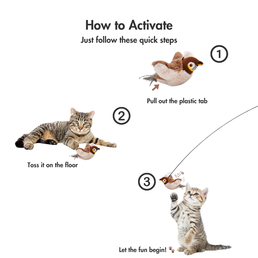🐦 Flappy Chirpy – Motion-Activated Bird Toy with Catnip &amp; Silvervine 🌿