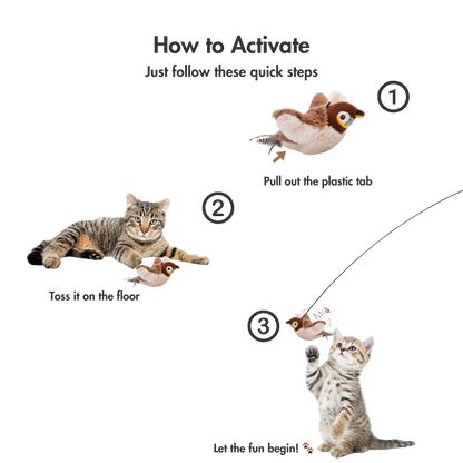 🐦 Flappy Chirpy – Motion-Activated Bird Toy with Catnip &amp; Silvervine 🌿